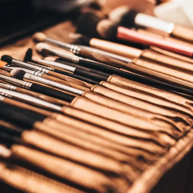 Brush set with roll case