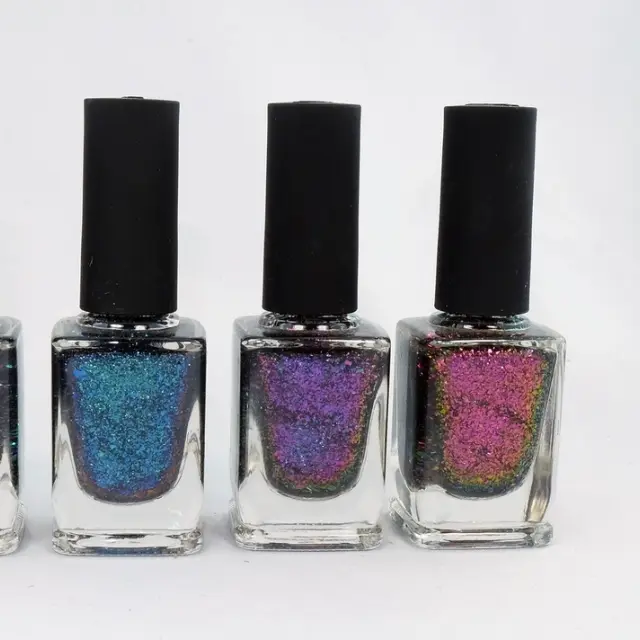 Holographic glitter polish, set of 4