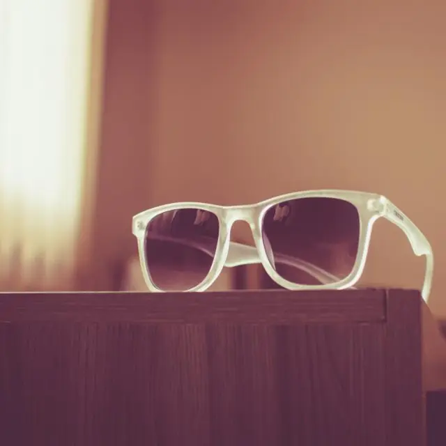 White-frame sunglasses