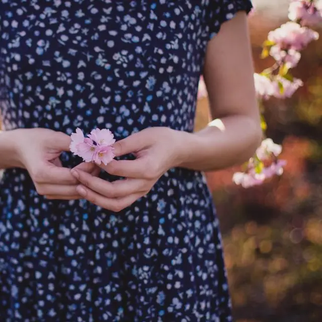 Navy floral day dress