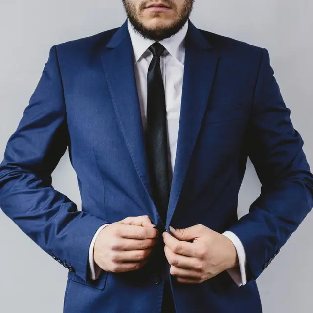 Blue two-piece suit
