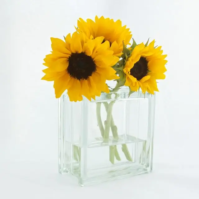 Sunflowers in a glass vase