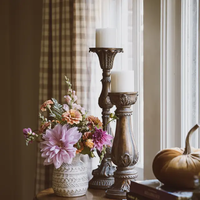 Turned candle holders