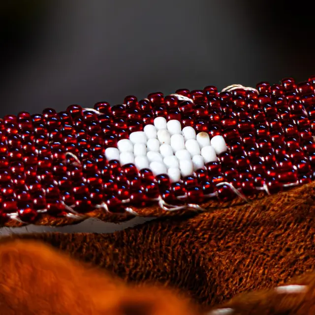 Red seed-bead cuff