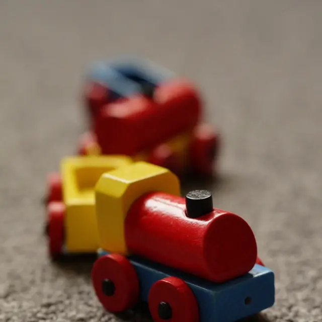 Red wooden train