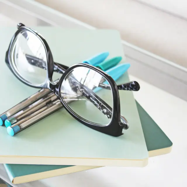 Black oversized reading glasses