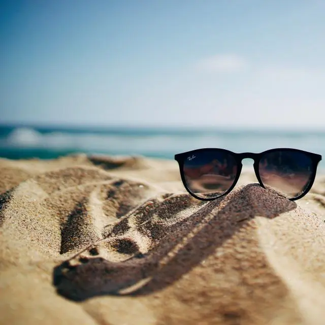 Black round-lens sunglasses