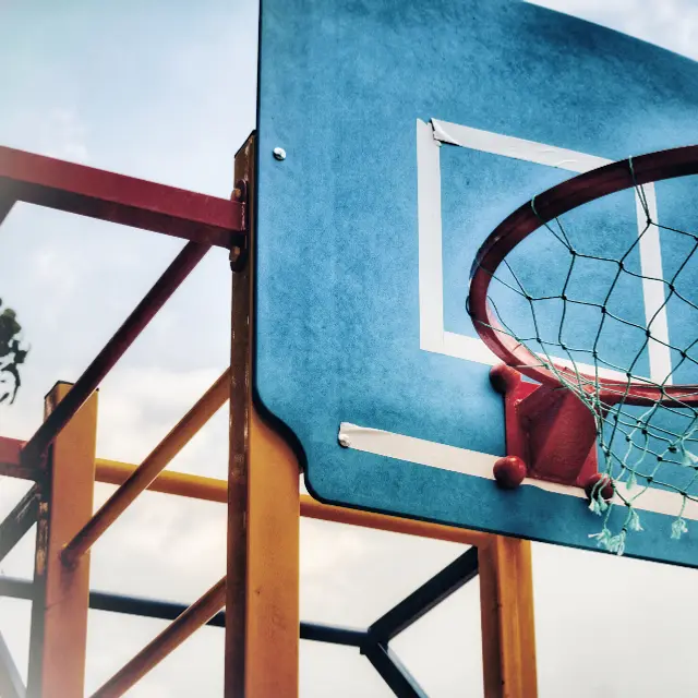 Backboard with hoop