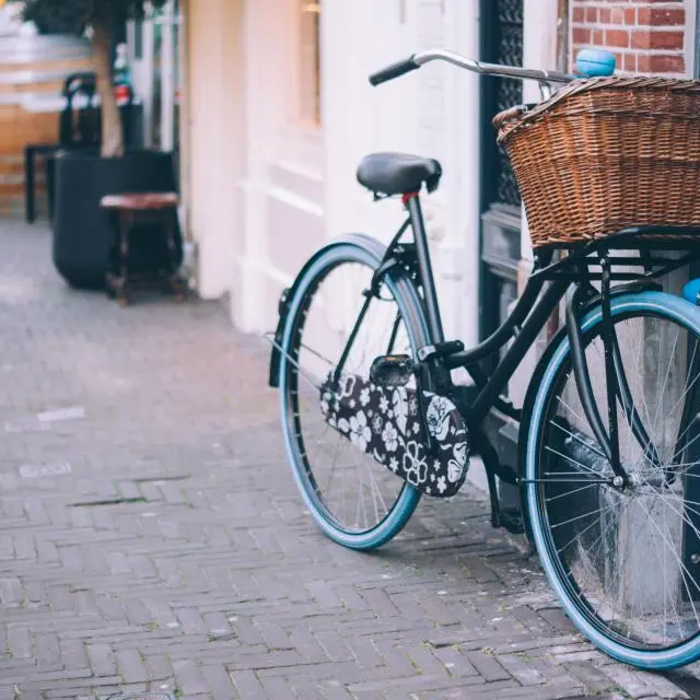 City bike with basket