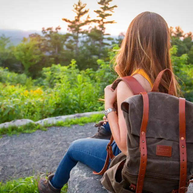 Grey canvas rucksack