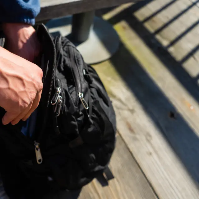 Black zip backpack