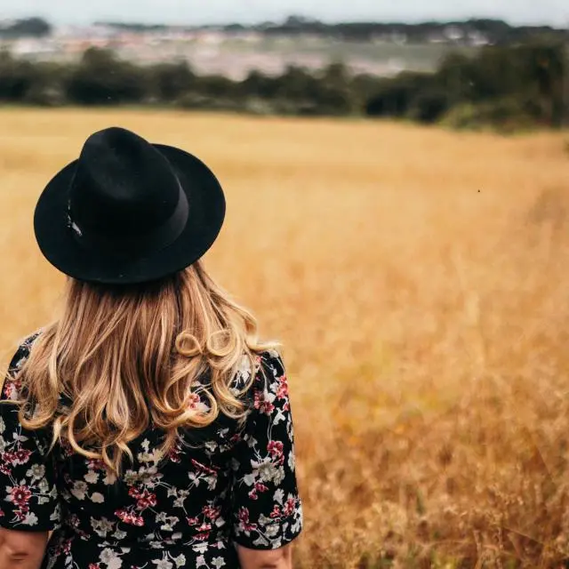Black wide-brim hat