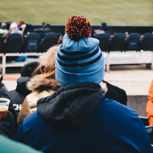 Blue ribbed beanie