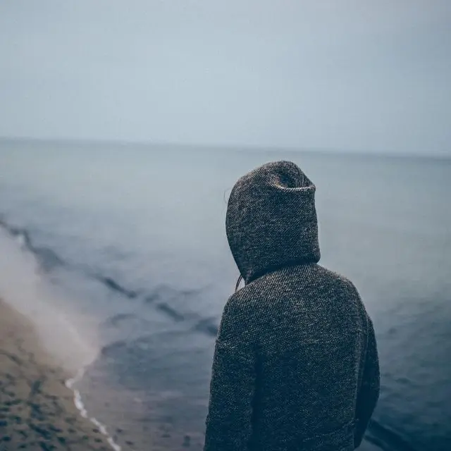 Charcoal knit hoodie
