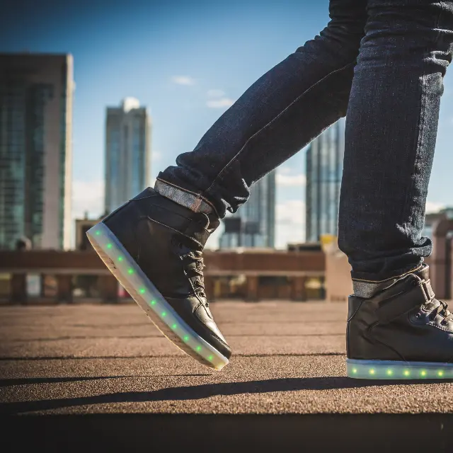 Black high-tops with light-up sole